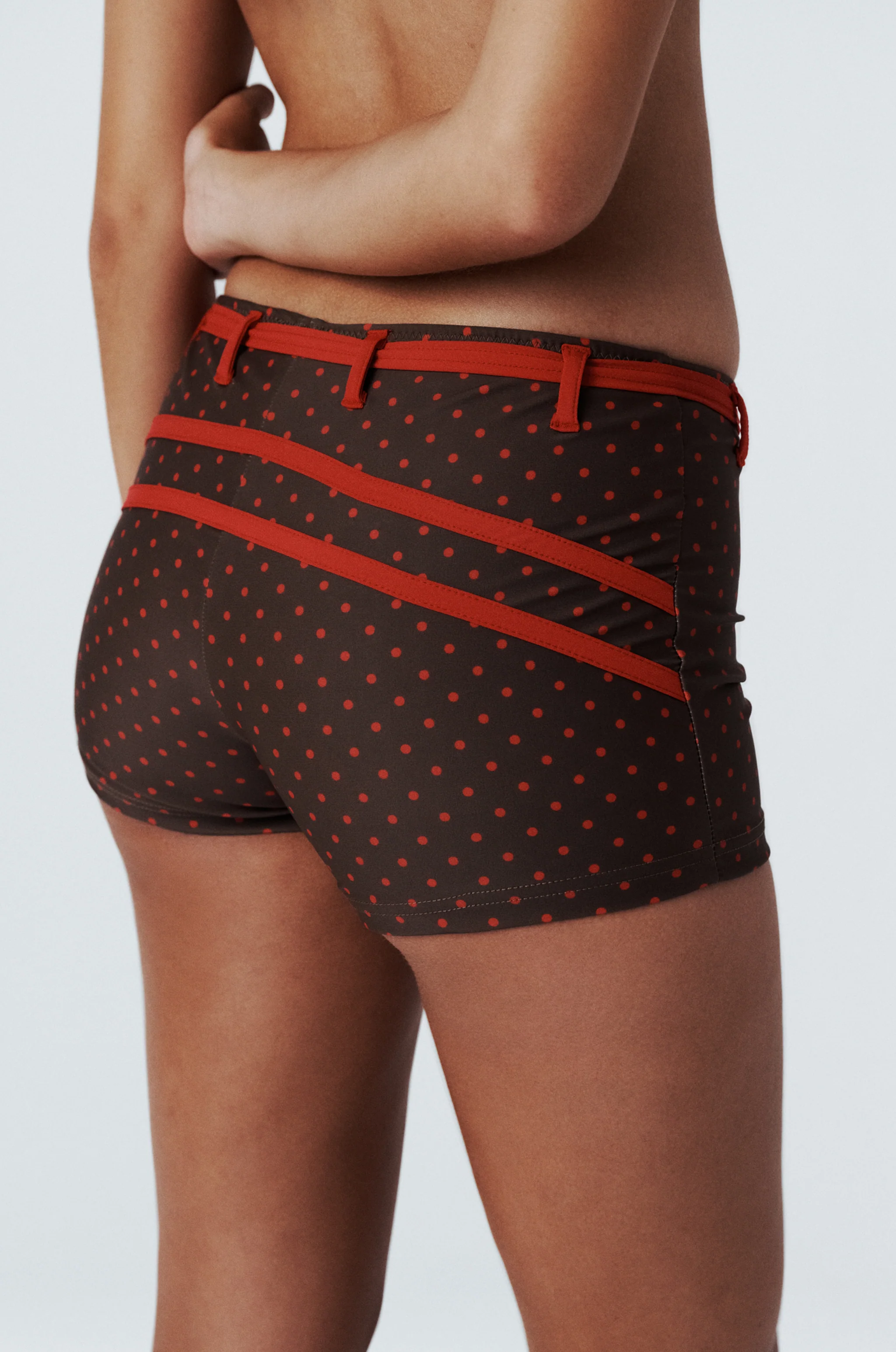Blake Swim Shorts | Brown / Red Polka Dot - Image 4