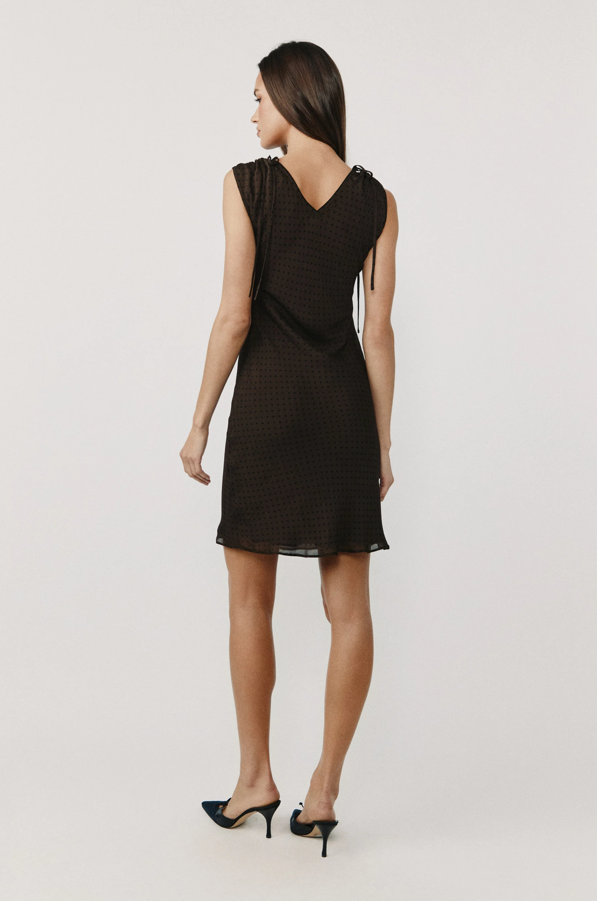 Clara Dress | Brown Polka Dot - Image 8