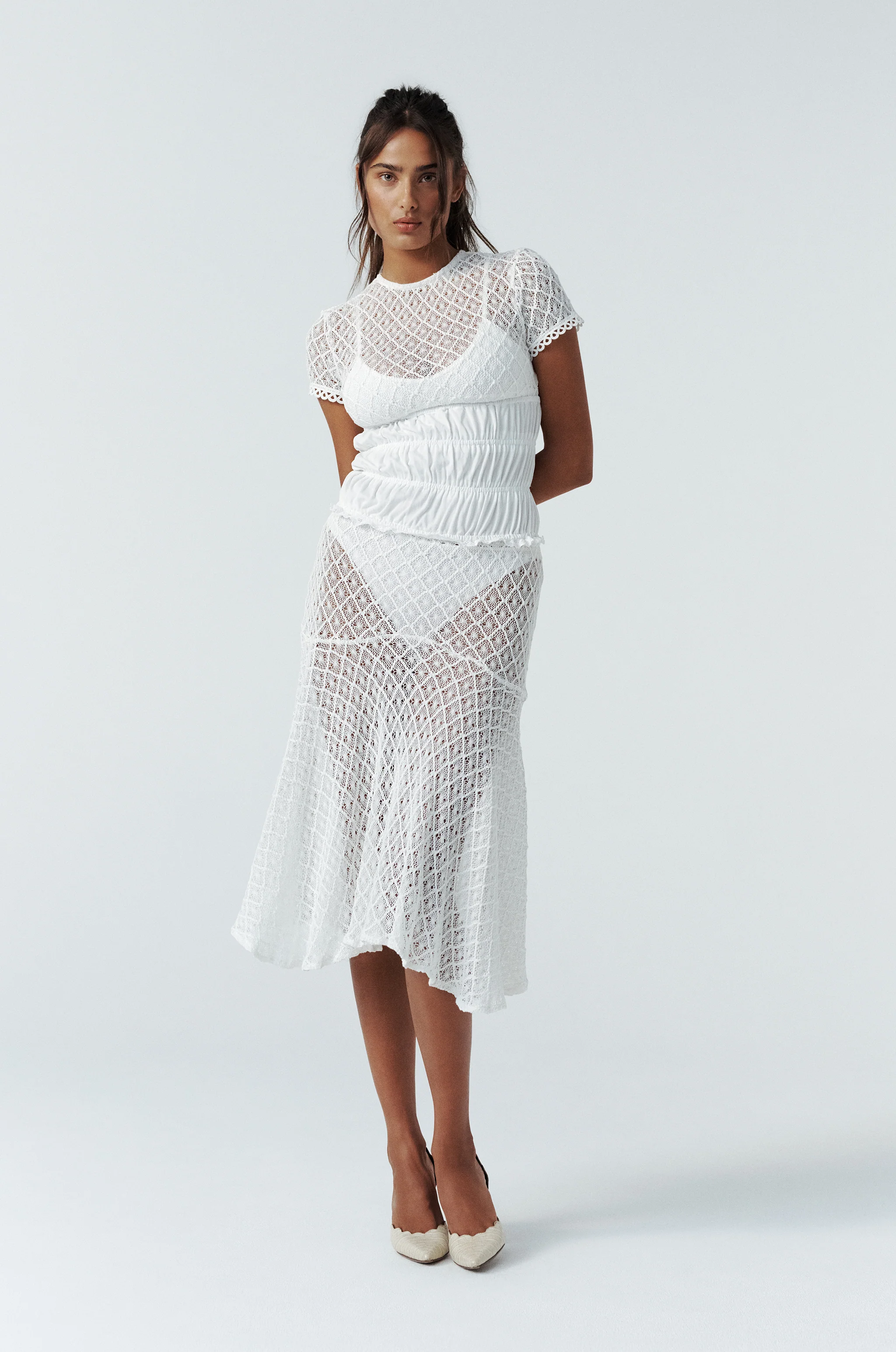Faye Midi Skirt | White - Image 3