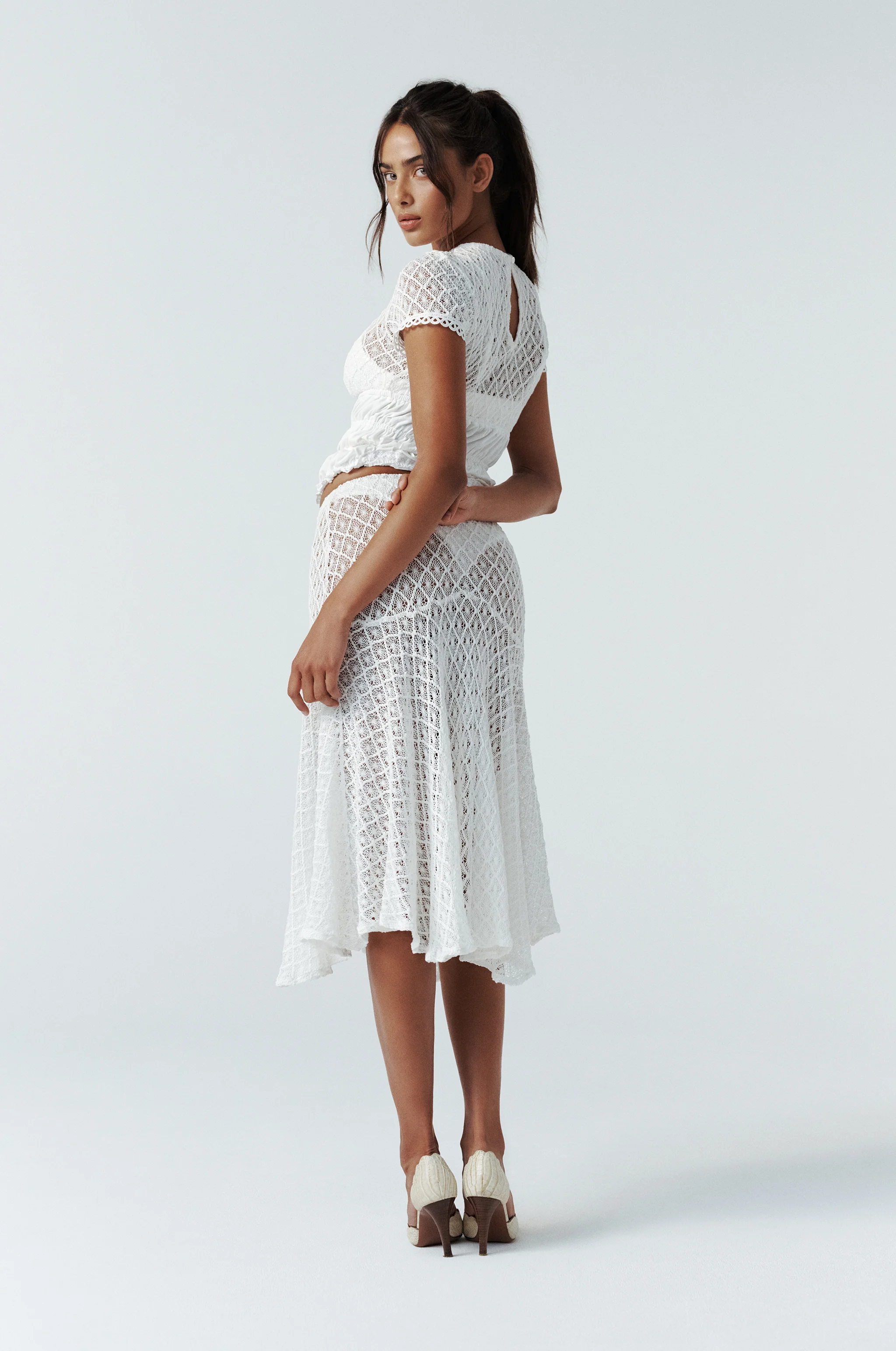Faye Midi Skirt | White - Image 4