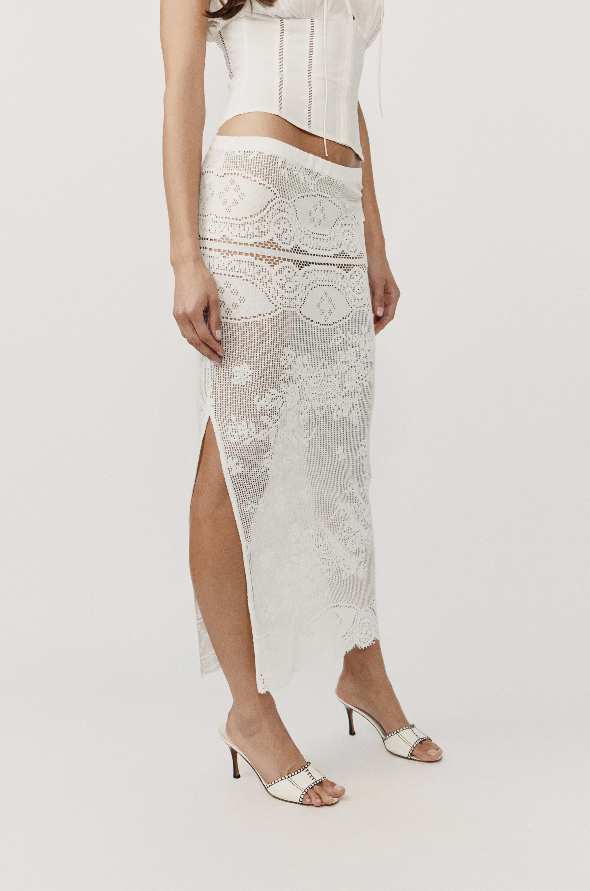 Florence Midi Skirt | White - Image 3