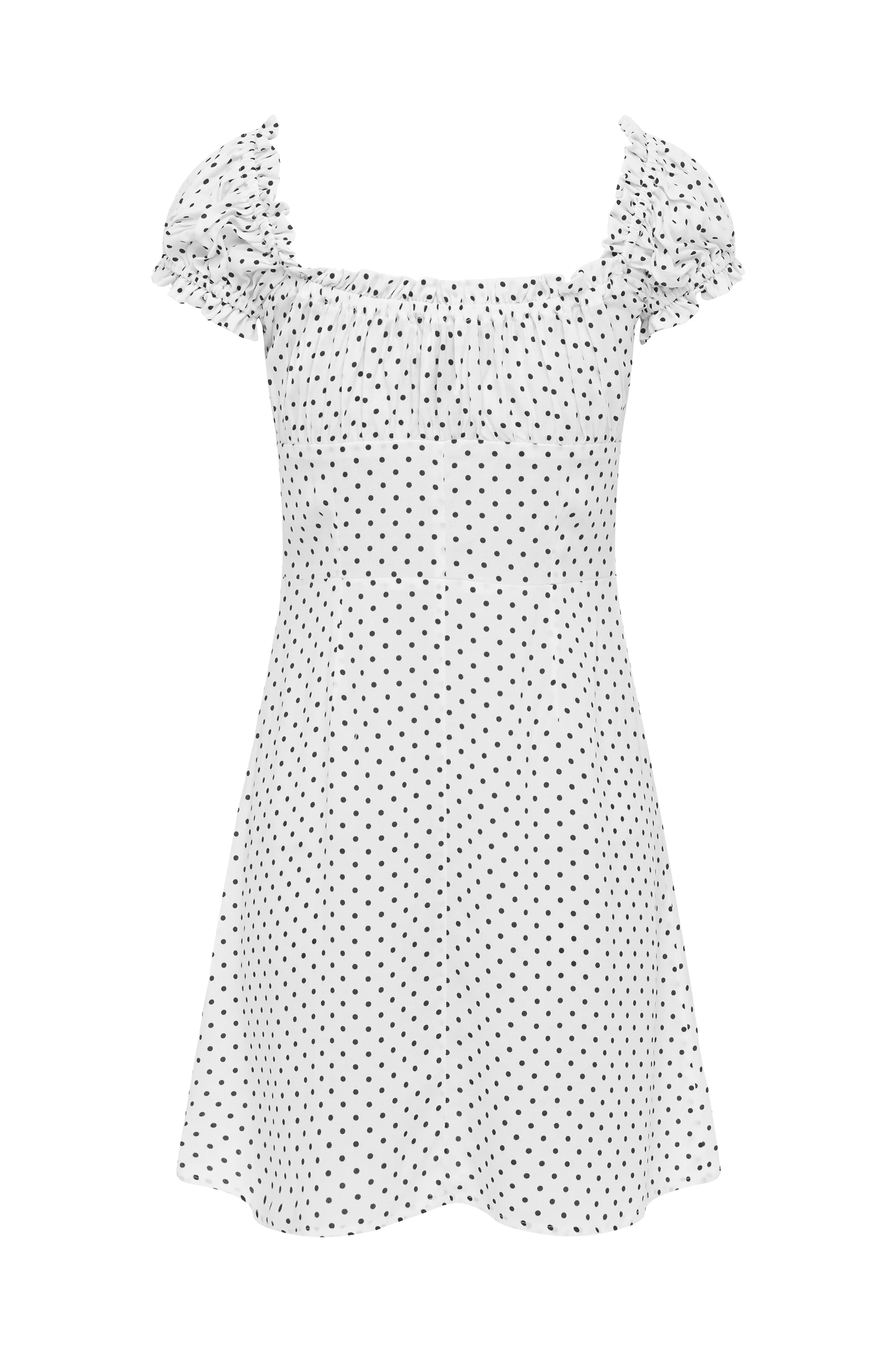 Isabelle Dress | White Polka Dot - Image 10