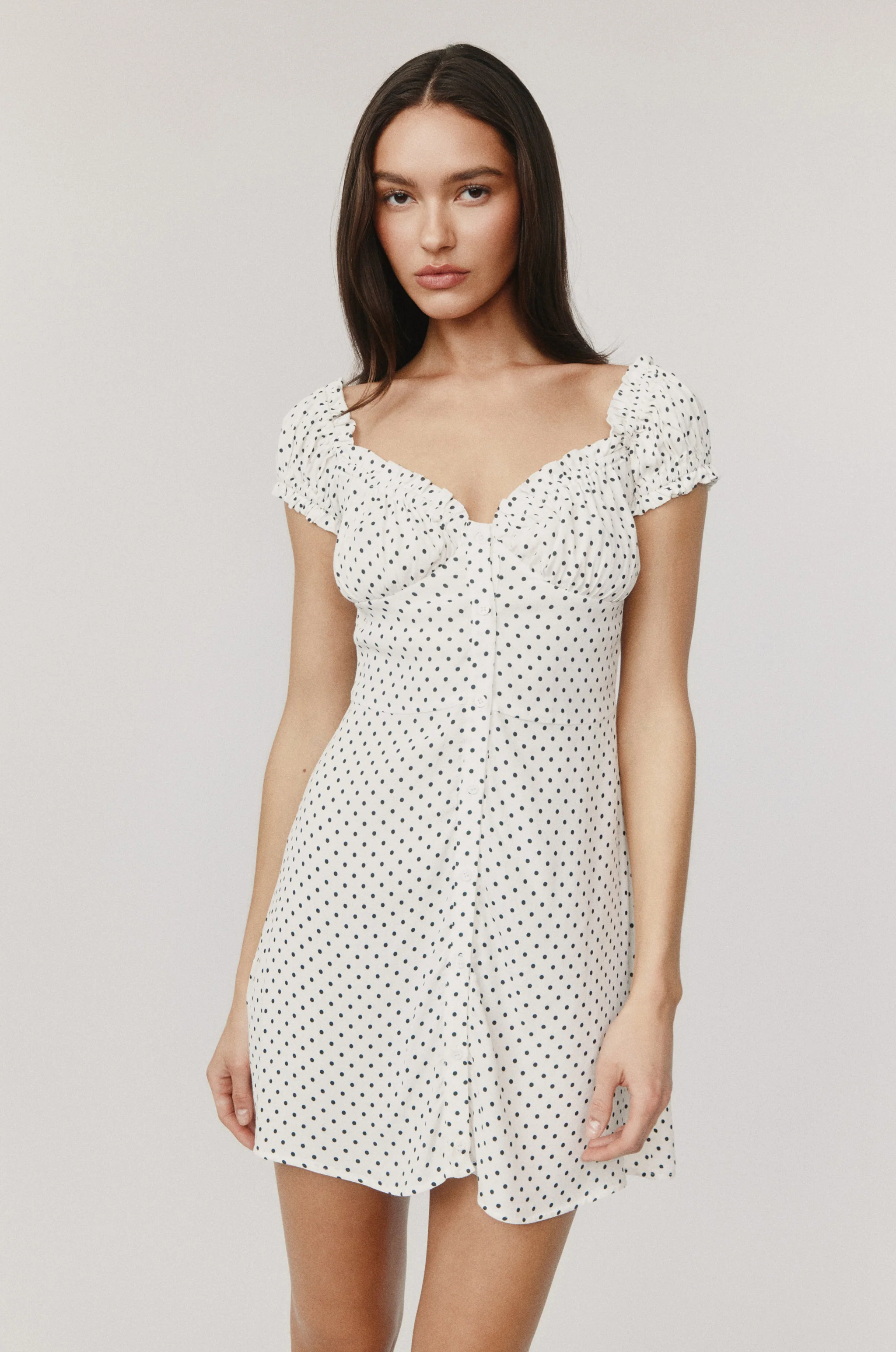 Isabelle Dress | White Polka Dot - Image 3