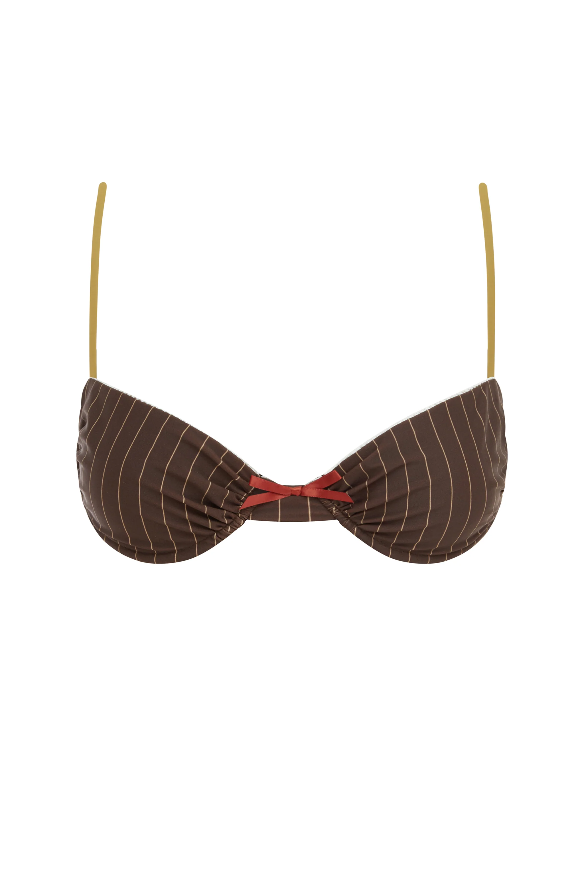 Jeanie Bikini Top | Brown Pinstripe - Image 7