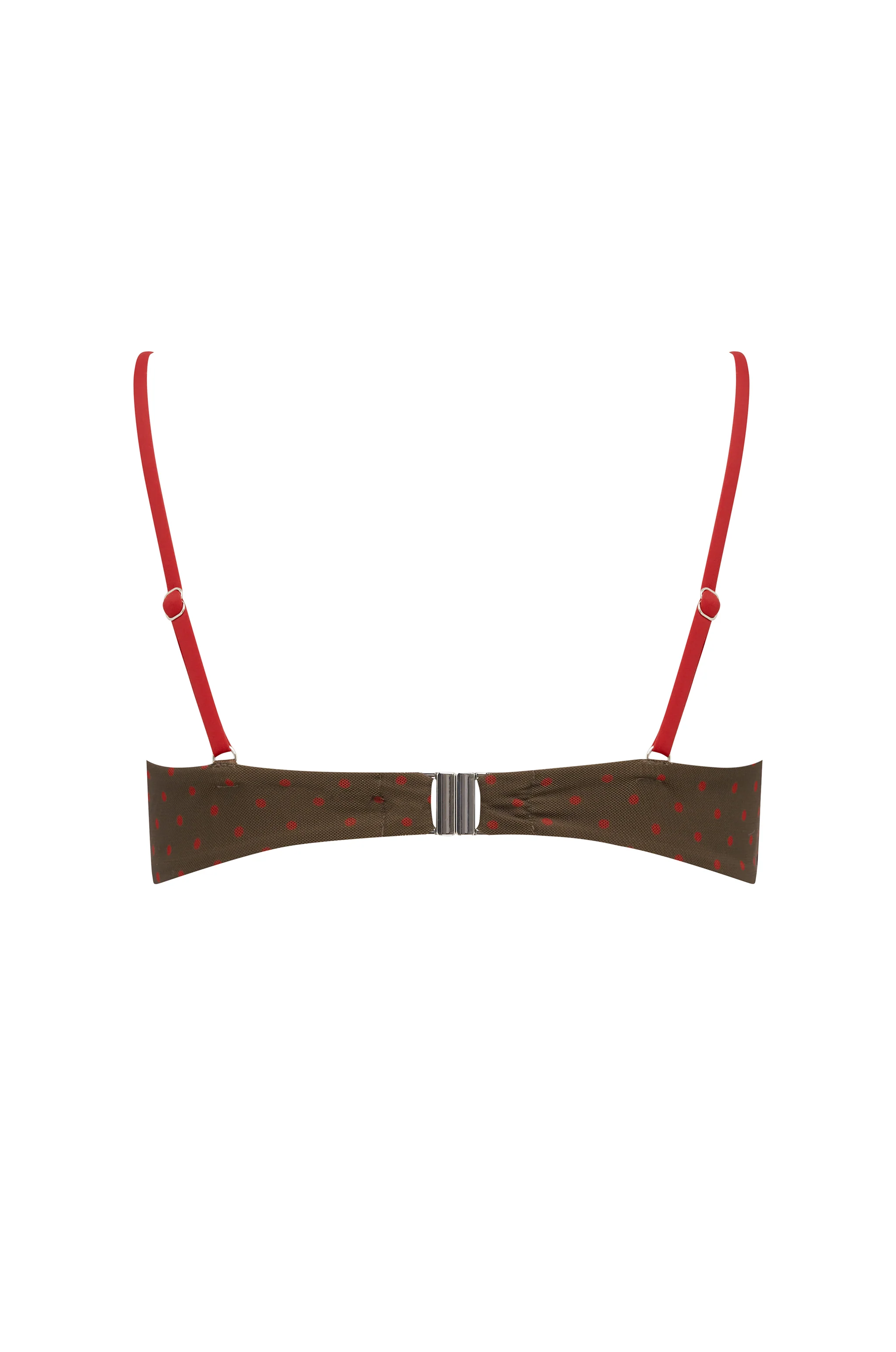 Jeanie Bikini Top | Brown / Red Polka Dot - Image 6