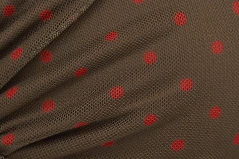 Jeanie Bikini Top | Brown / Red Polka Dot - Image 7