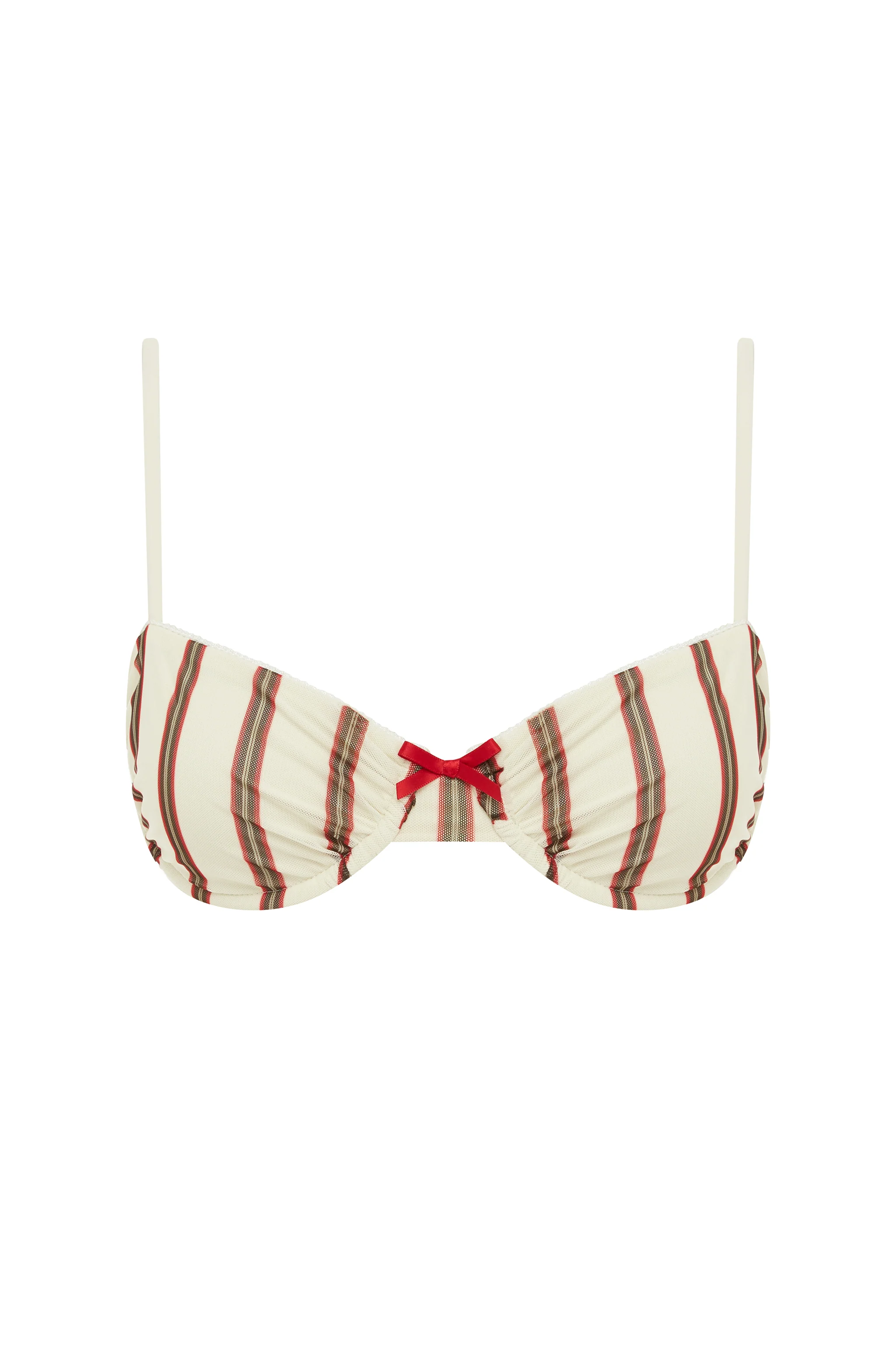 Jeanie Bikini Top | Cream Stripe - Image 5