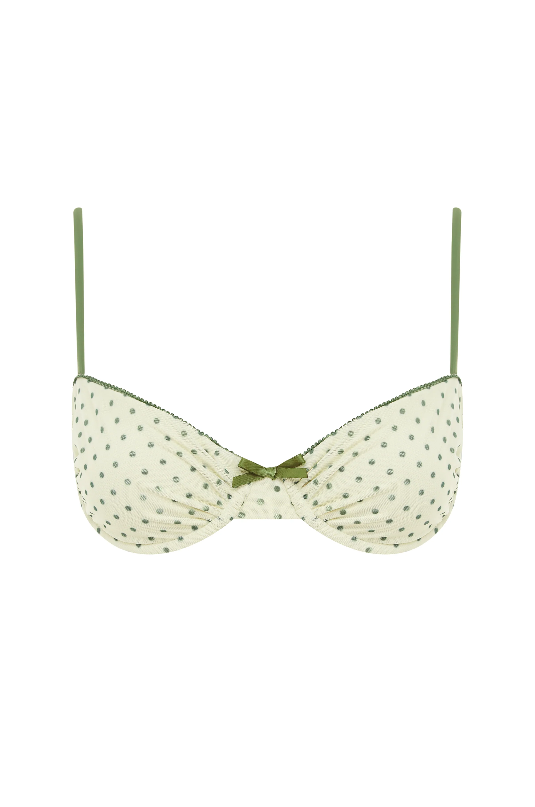 Jeanie Bikini Top | Green Polka Dot - Image 7