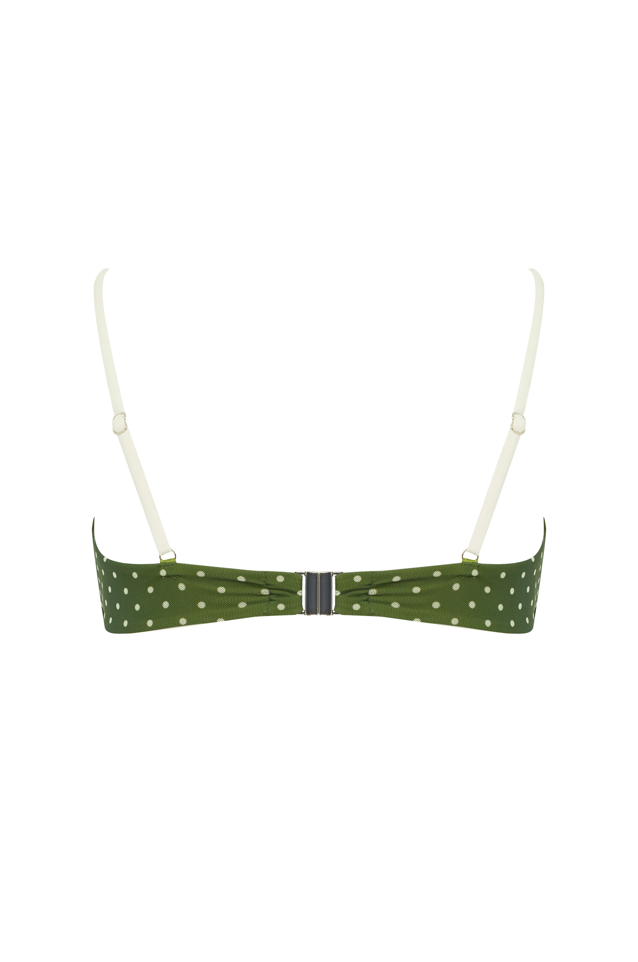 Jeanie Bikini Top | Green / White Polka Dot - Image 8
