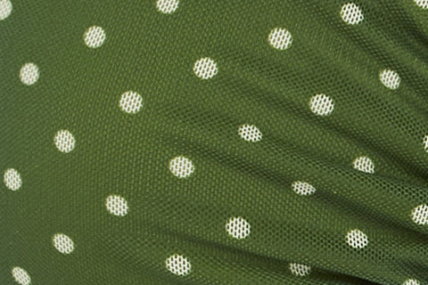 Jeanie Bikini Top | Green / White Polka Dot - Image 9