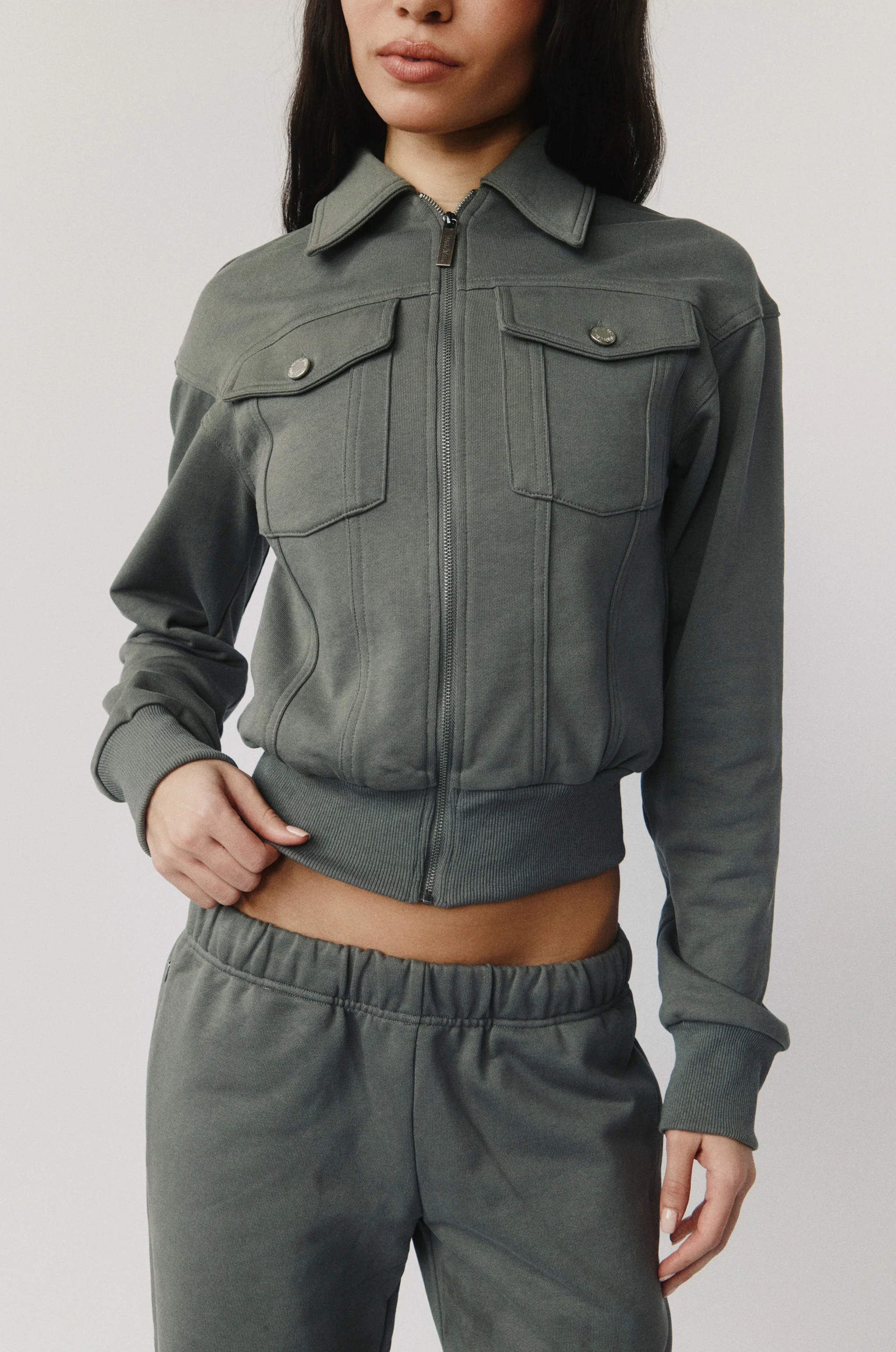 Lexa Zip Through | Charcoal - Image 3