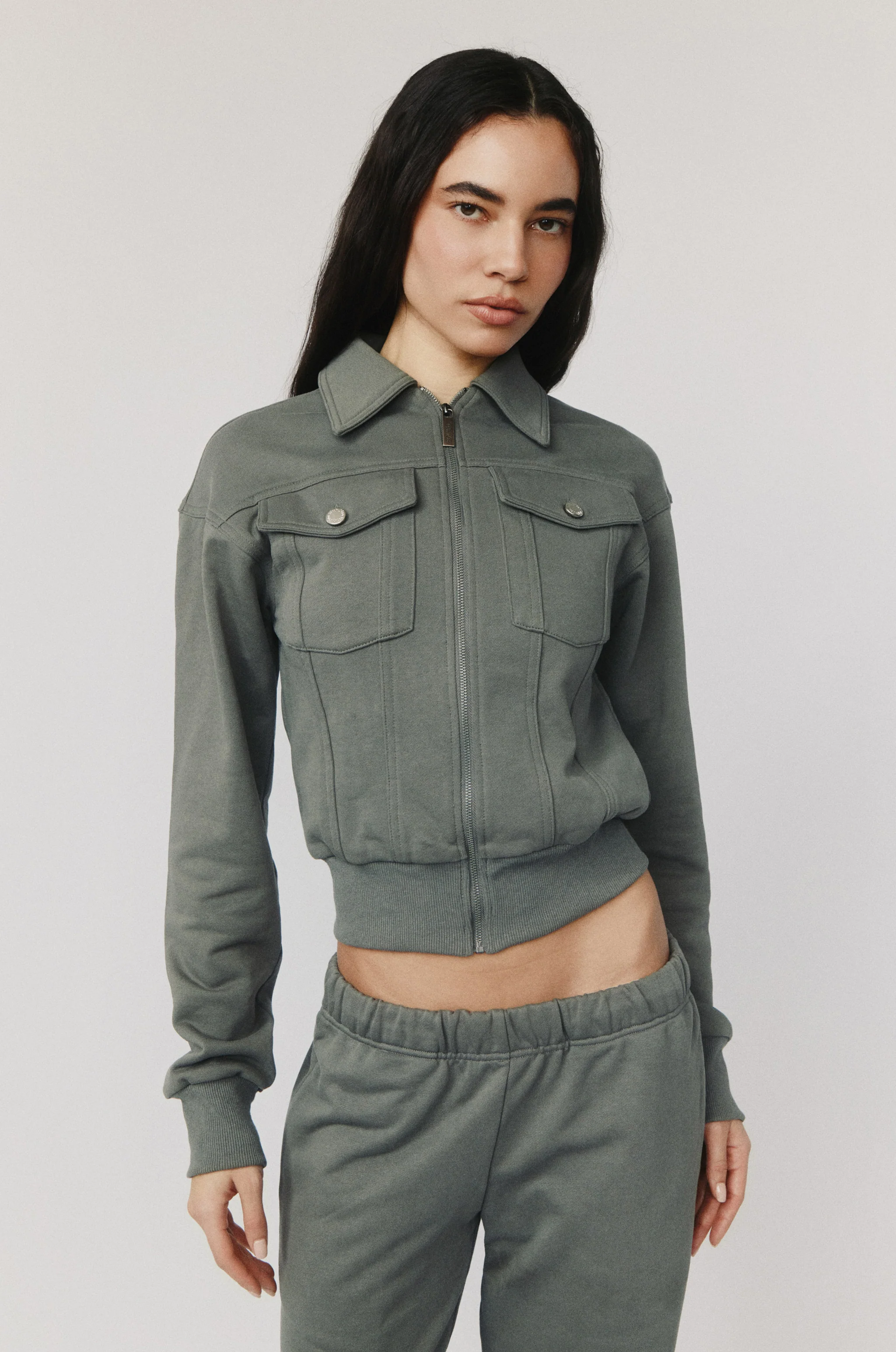 Lexa Zip Through | Charcoal - Image 4