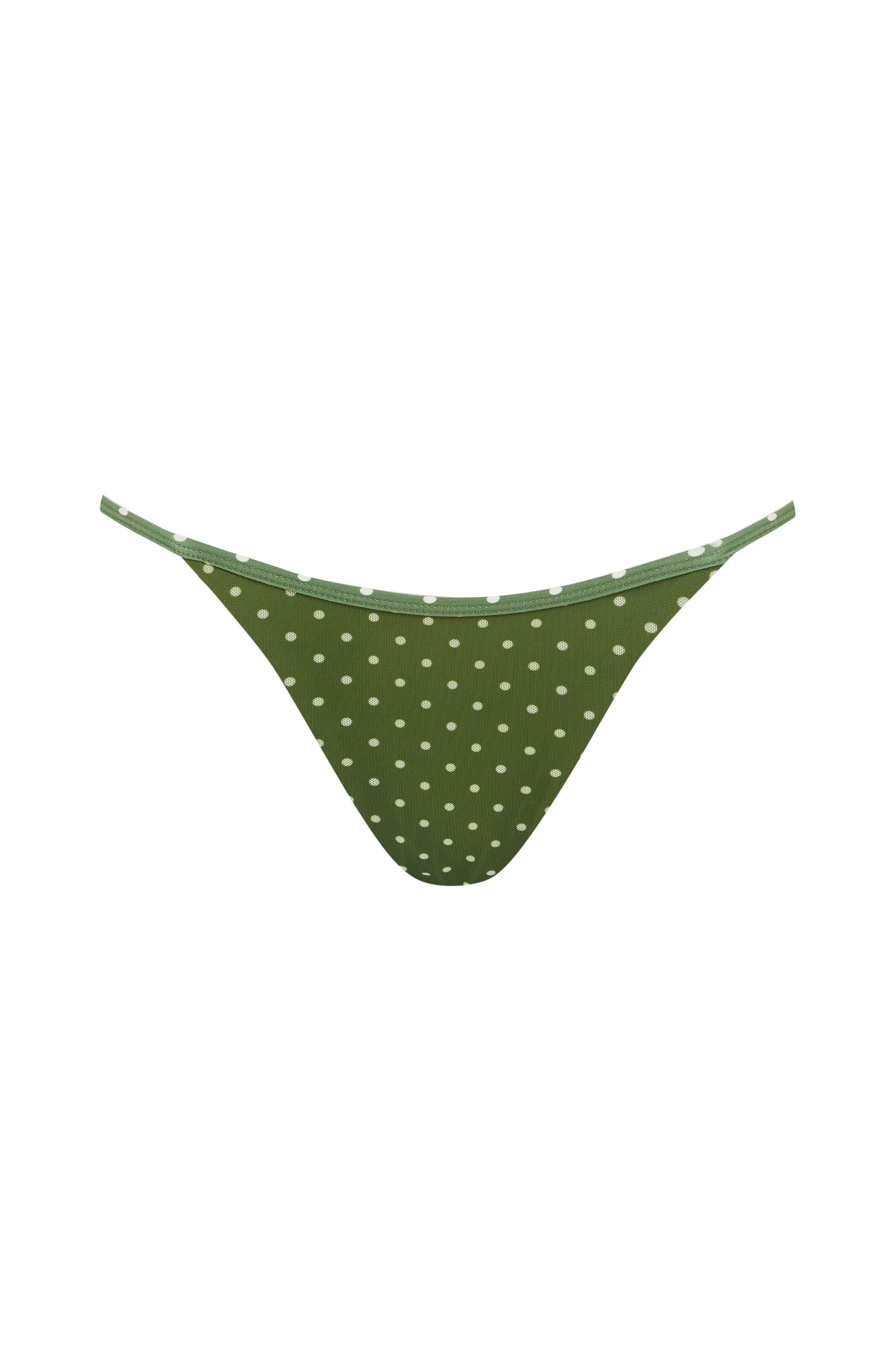 Lola Bikini Bottom | Green / White Polka Dot - Image 7