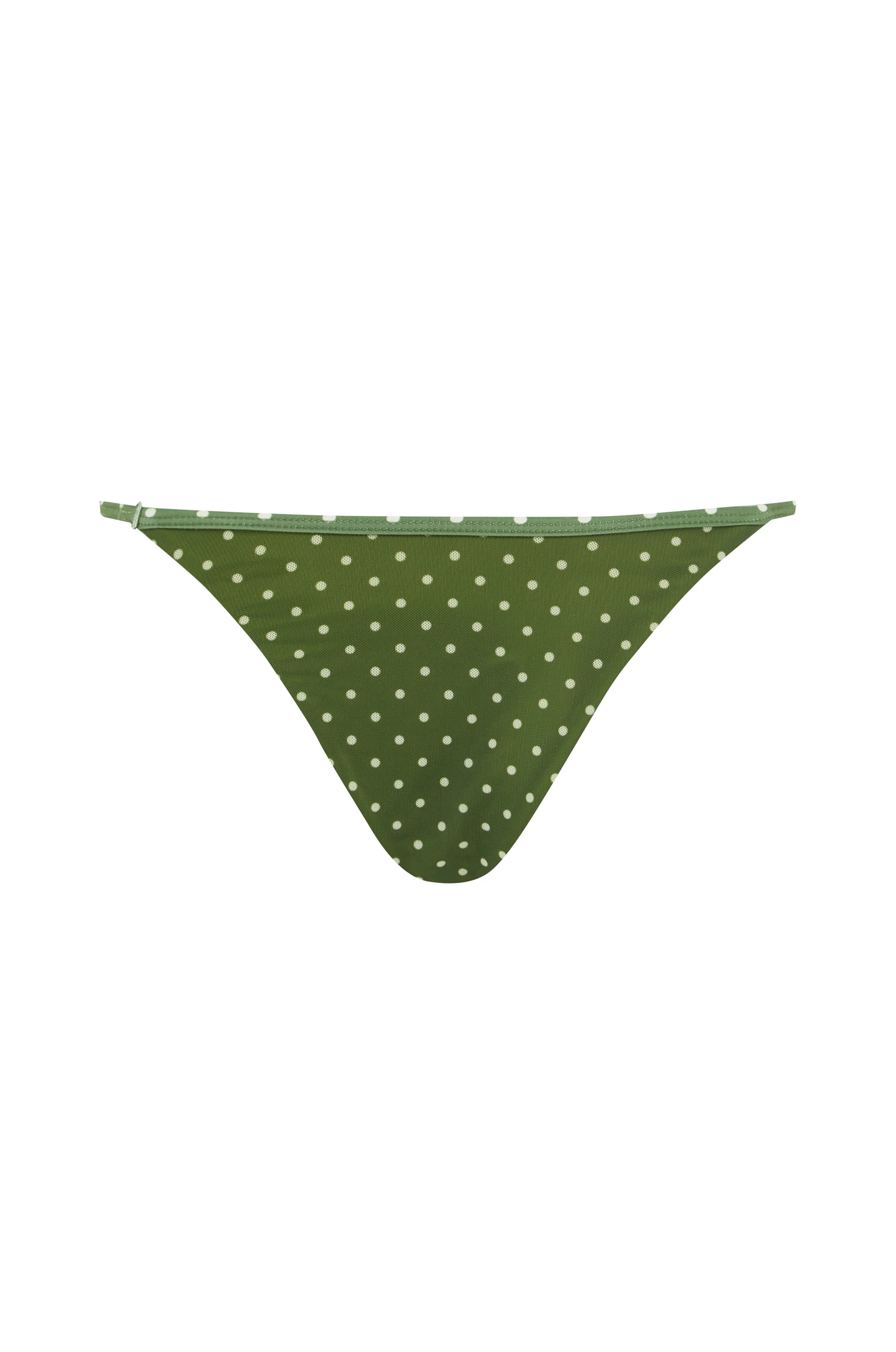 Lola Bikini Bottom | Green / White Polka Dot - Image 8