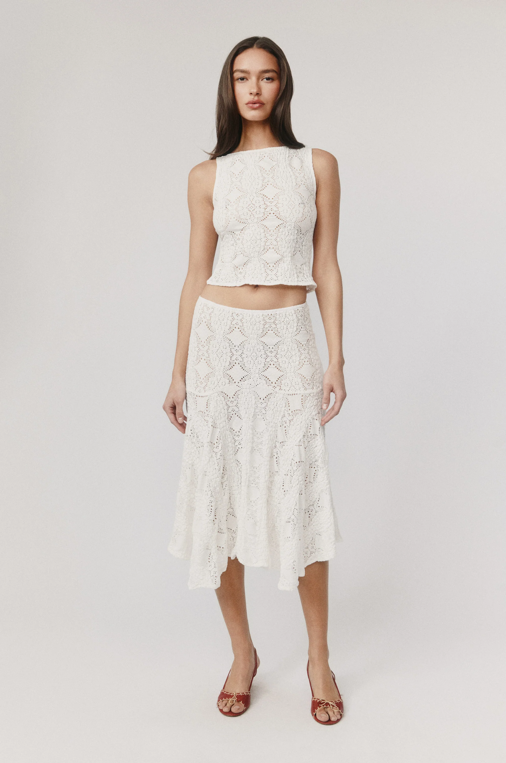 Maeve Midi Skirt | White - Image 4