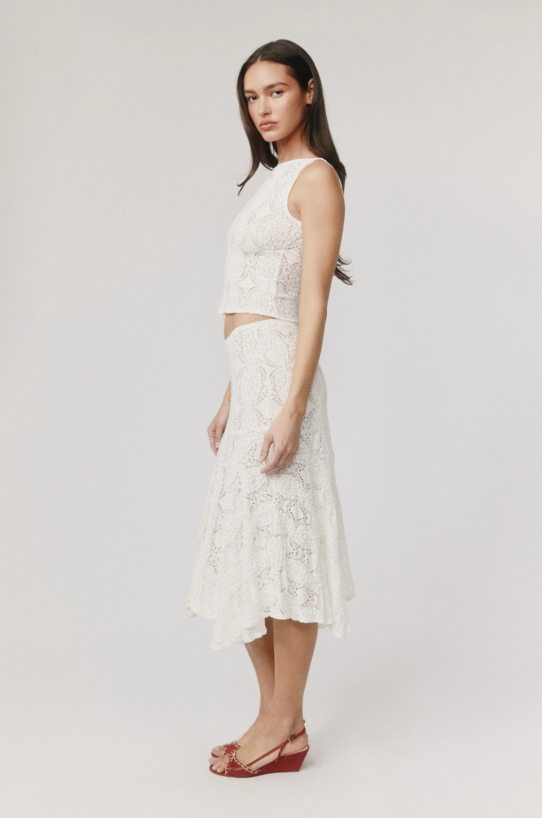 Maeve Midi Skirt | White - Image 7