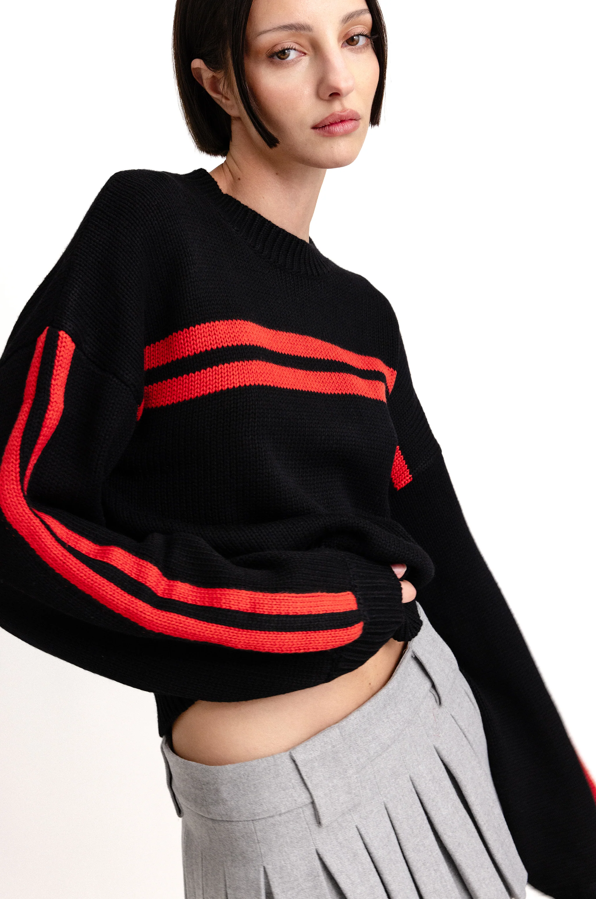 Olivia Sweater | Black / Red - Image 3