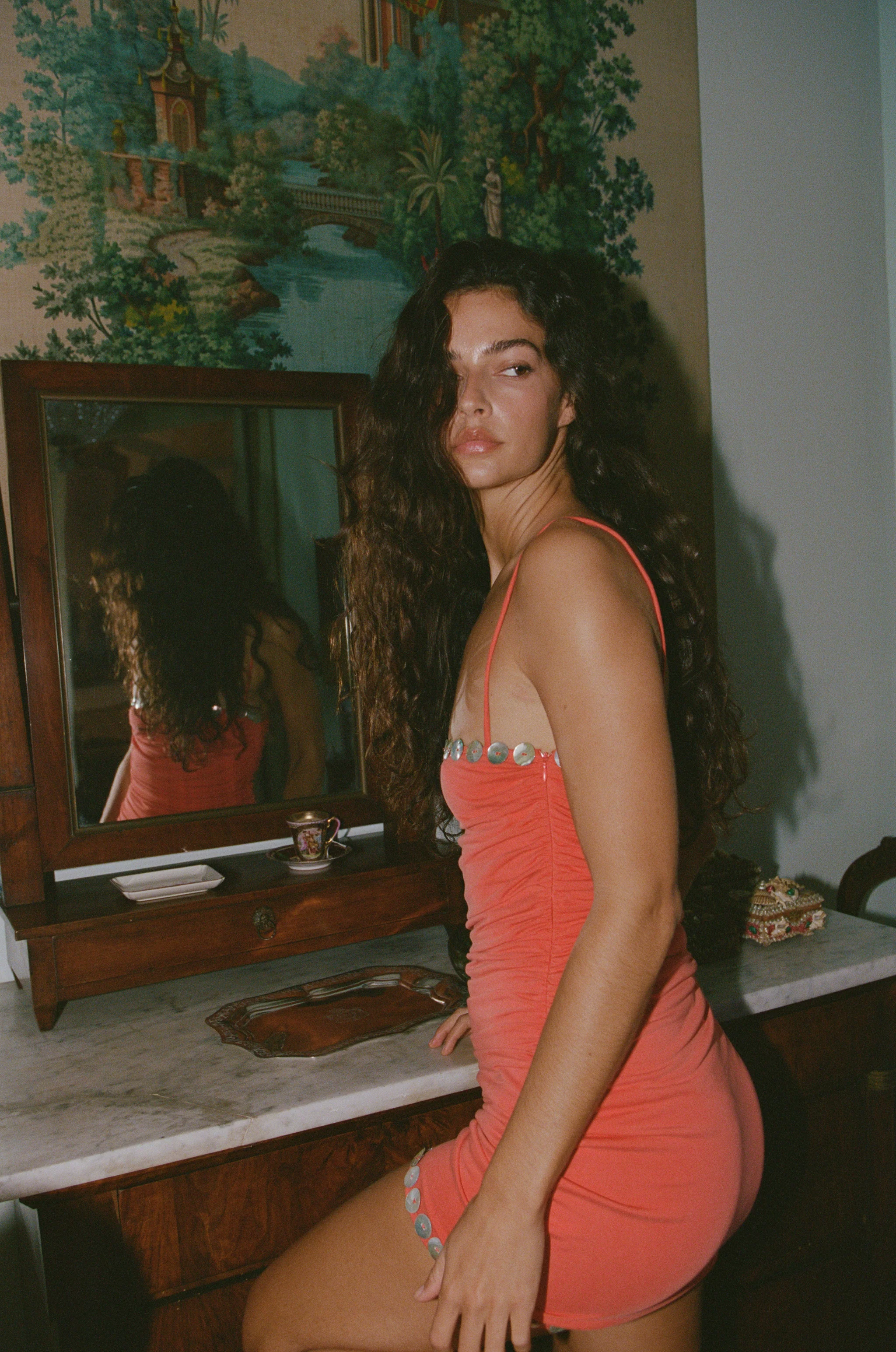 Paige Dress | Coral - Image 6