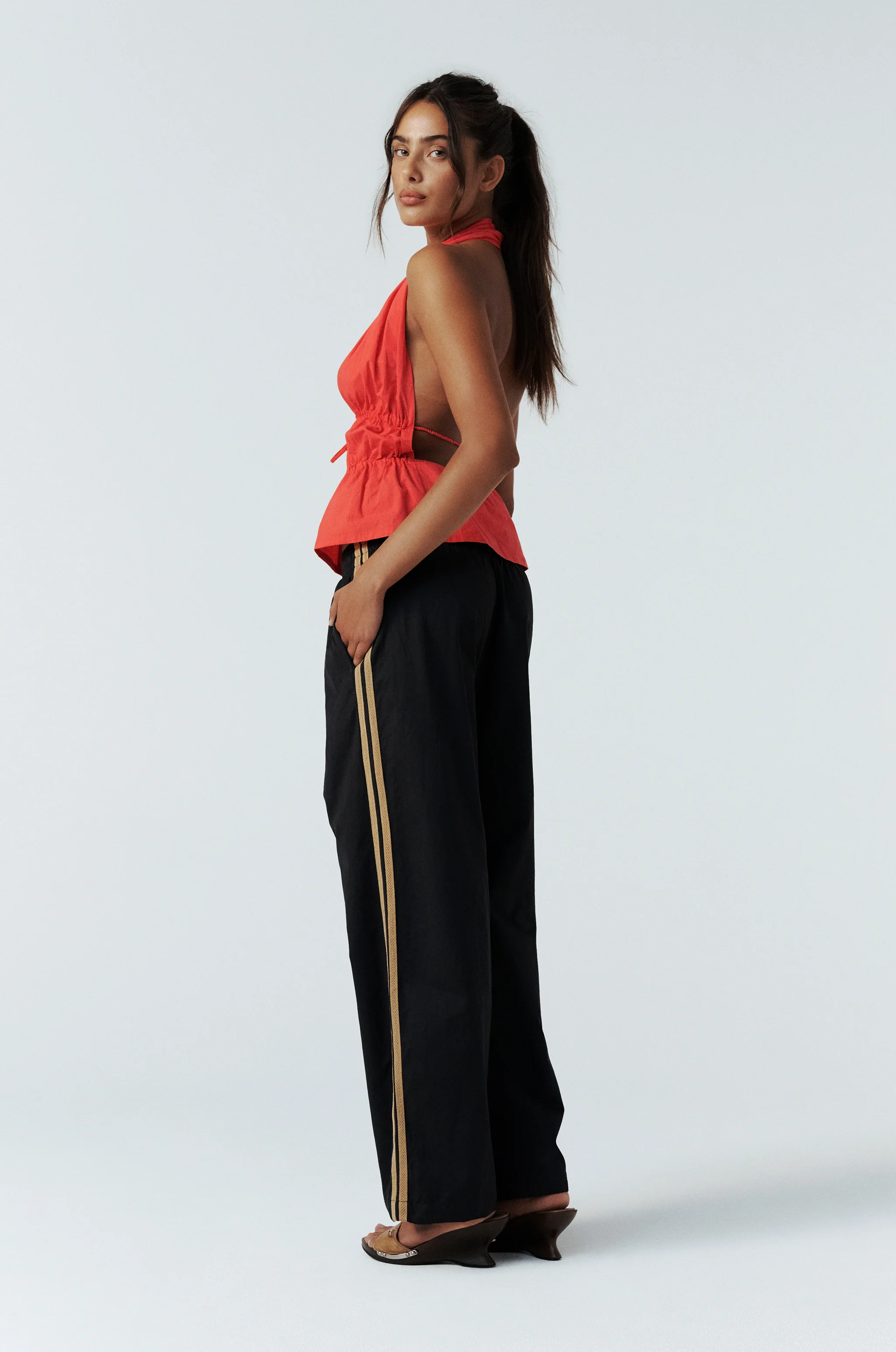 Romeo Track Pant | Black / Orange - Image 3